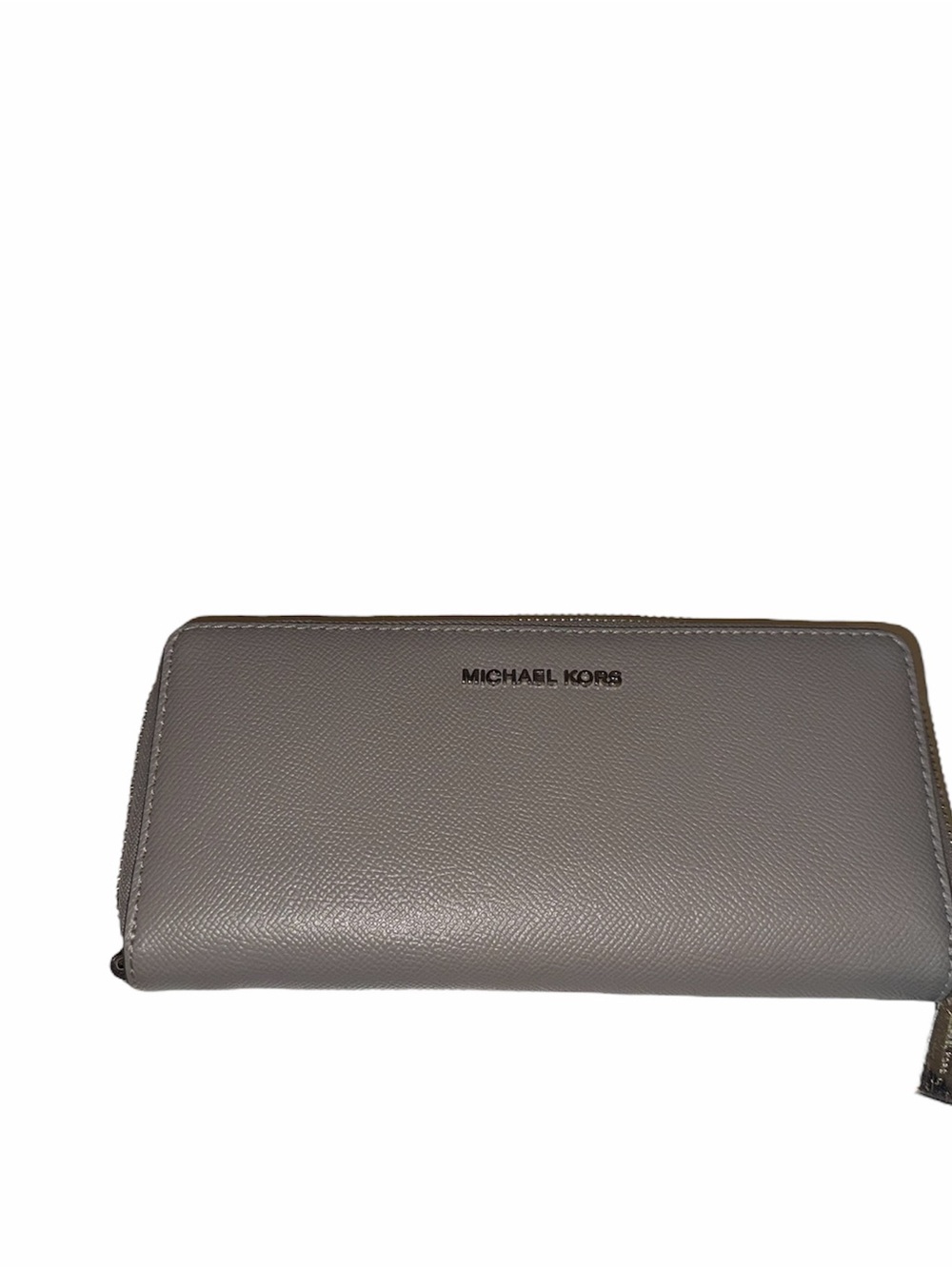 Michael Kors Pebbled Zip-Around Wallet in Taupe Gray